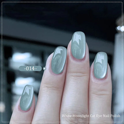 Porcelain White Magnetic Cat Eye Gel Nude Color Sparkling Glitter Semi Permanent Nail Art Soak Off Led Uv Gel Nail Varnishe