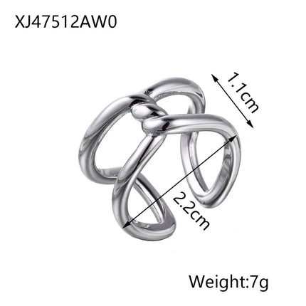 CARLIDANA Stainless Steel Silver Color Open Irregular Circle Finger Rings Titanium Steel Personalized Geometric Open Ring Women