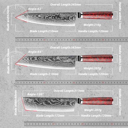 Grandsharp 1-6 PCS Kitchen Knives Set 67 Layers S35VN Powder Core Damascus Steel Sharp Chef Nakiri Paring Knife Cooking Tools