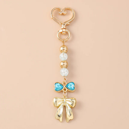 Bowknot Heart Crystal Keychain / Porte-Clés Nœud Cœur Cristal