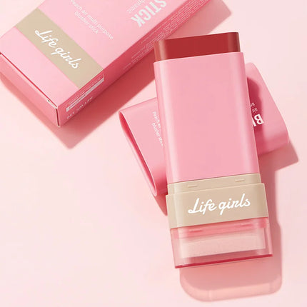 Life Girls Peach air multi purpose blusher stick,Natural and comfortable to wear, with a natural makeup effect. Highlighting blu
