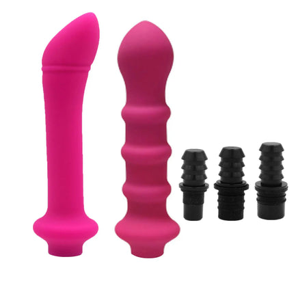 Set of 2 Threaded Silicone Fascia Gun Massage Head With 3 Sizes Of Connectors, 12-13mm/15-16mm/18-19mm, Fascia Gun Massage dildo