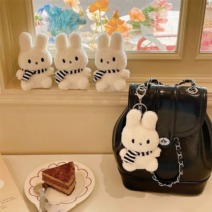 Kawaii Miffy Cute Plush Pendant Cartoon Rabbit Winter Series Snowman Versatile Backpack Decoration Key Chain Girl Festival Gift