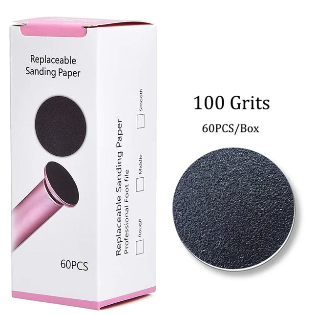 60 PCS/Lot Replacement Foot File Sandpaper Disk Sanding Paper Accessory For Electric Foot Callus Remover Tool Pedicure Tool