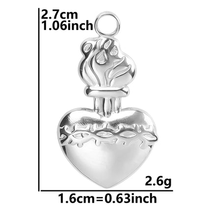 Elegant Love Breloques Stainless Steel Pendants For Jewelry Making Bulk Heart Charm Pendant 5pcs/Lot Materials To Make Bracelets