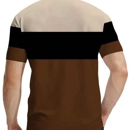 2026 Summer New Style Men's Short-Sleeved Polo Shirt with 3D Pattern Printing for Street Casual Fashion and Breathability