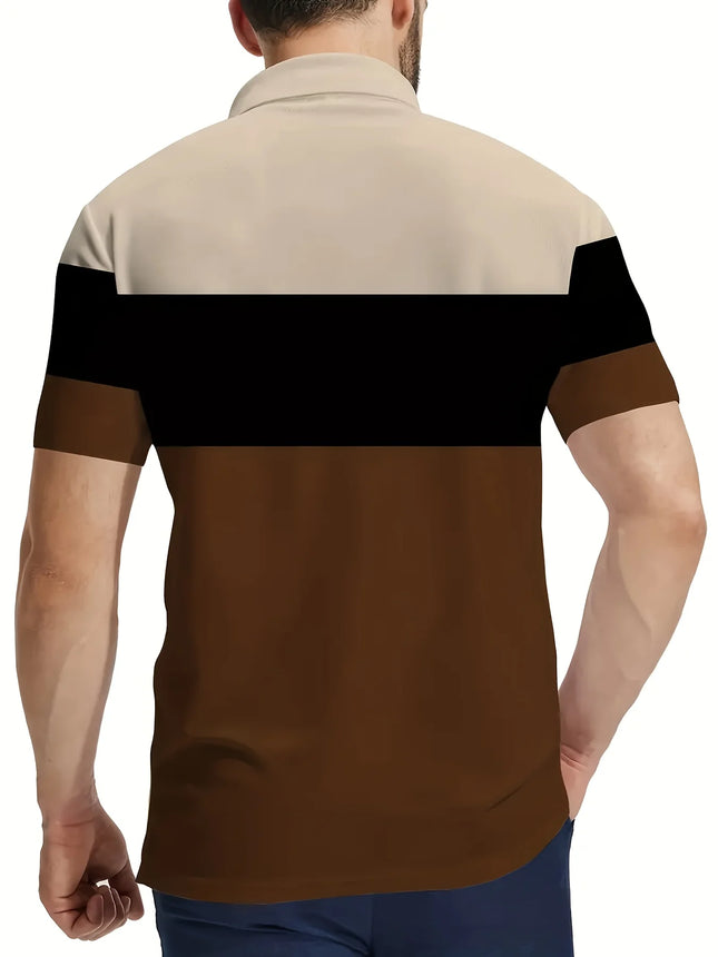 2026 Summer New Style Men's Short-Sleeved Polo Shirt with 3D Pattern Printing for Street Casual Fashion and Breathability