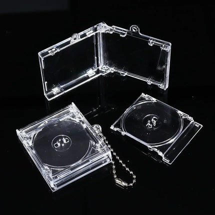 1/30Pcs Blank Album Mini CD Case Keychain DIY Peripheral Commemorative Keyring for Car Backpack Key Pendant Hanging Decoration