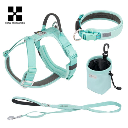 SMALL COMBINATION Large Dog Collar Harness and Leash Sets No-Pull Reflective Medium Dog Chest Vest Pet German Shepherd Training