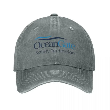Vintage OceanGate Safety Technician Baseball Cap Unisex Style Distressed Washed Headwear Outdoor All Seasons Travel Hats Cap