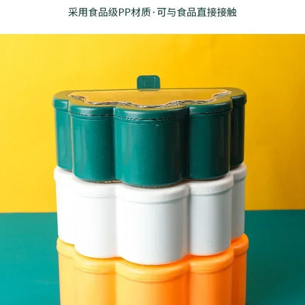 Kitchen Combination Integrated Seasoning Box Creative Multi-grid Salt Jar Seasoning Jar Plastic Household Seasoning Box