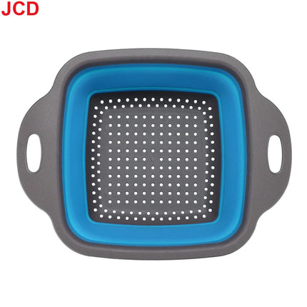 JCD 1pcs Fruit Vegetable Washing Basket Foldable Strainer Silicone Colander Dish Collapsible Drainer Filter Kitchen Storage Tool