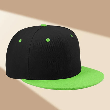 Custom Hat Unisex Hip hop Flat Trucker Hats Women Men Dance Caps Solid Color Adjustable Flat Bill Adult Snapback Hat with Logo