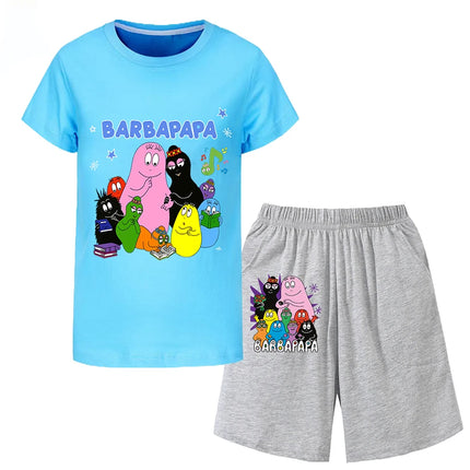 Barbapapa T-shirt for A Boy Two-piece Set for Children From 6 To 12 Years Old Summer Sale Toddler Girl Clothes Junior Girl Cloth