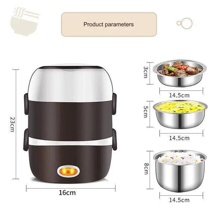 Best Sell Double Electric Lunch Box Stainless Steel Food Container Portable Faster Food Heated Heated Lunch Box for Office