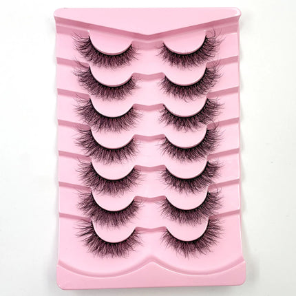 New 7 pairs of thick, 3D simulation mink fur fake eyelashesshort, dramatic fake eyelashes  wholesale full line fake eyelash make