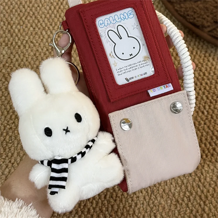 Kawaii Miffy Cute Plush Pendant Cartoon Rabbit Winter Series Snowman Versatile Backpack Decoration Key Chain Girl Festival Gift