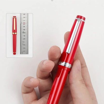 JINHAO 82 Fountain Pen Gold Trim Acrylic Barrel Silver Clip for Writing Calligraphy Signature School Office Supplies Stationery