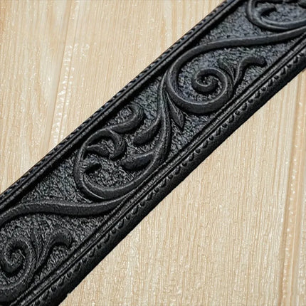 Embossed foam wall molding with self-adhesive backing. Decorative baseboard and wall border for simple indoor aesthetic upgrade
