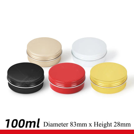 10/20/50pcs Golden Aluminum Jar 30ML Empty Aluminum Case 60g Black Tins Lip Balm Cans Cream Pots Cosmetic Container 120g MC1351