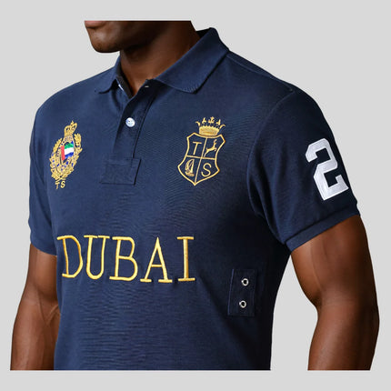 Men's Polo Shirt UAE Dubai Short Royal Casual Sport Party High-End Cotton Embroidery Luxury Contrast Color Original Design