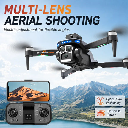 ZNLYRION S158 GPS Drone with Triple 4K HD Camera Brushless Motor 5G FPV Optical Flow Hover 2KM Long Range Foldable RC Quadcopter