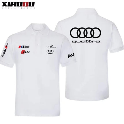 Audi Printed Short-sleeved Audi RS Performance Racing Car Peripheral POLO Shirt Custom-made Short-sleeved Cotton T-shirt for Men