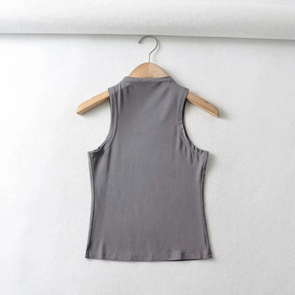 Sexy Crop Tops Black Halter Tank Top Women Summer Camis Turtleneck Camisole Fashion Casual Tube Female Sleeveless Cropped Vest