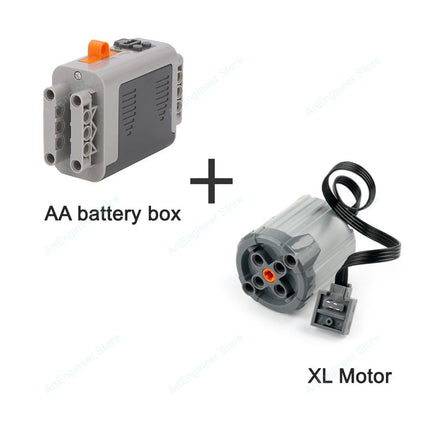 Power Functions Building Kit Motor Servo Set with Battery Box Remote Control for DIY Technical Train Model Compatible Bricks