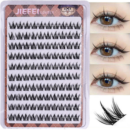 Glue-free Self-adhesive False Eyelashes Voluminous Fluffy Thick Natural Curling W-shaped Sunflower Lash Extension DIY Manga Eyes