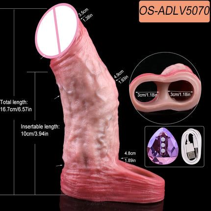 SXXY Realistic Penis Extender Male Delay Ejaculation Cock Sheath Silicone Reusable Condon Sex Toys For Men Couples Sex Pleasure