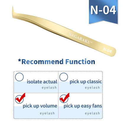 NAGARAKU Eyelash Extension Tweezers Makeup Tools Stainless Steel Non-magnetic Pincet False Eyelash Tweezers 3D accurate tweezers