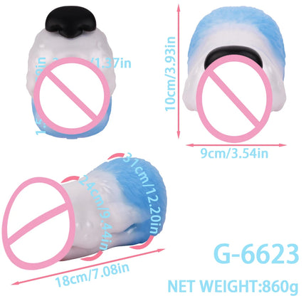 SHAZ Unique Monster Big Mouth Stroker, Realistic Lip Internal Texture, Gradient Two-Tone Soft Silicone, Adult Toy For Collection