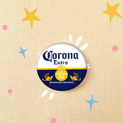 Logo C-Corona E-Extra Beer    32/44/58MM Customizable Button Pins Cute Funny Creative Badge Jewelry Decor Gifts For Friends
