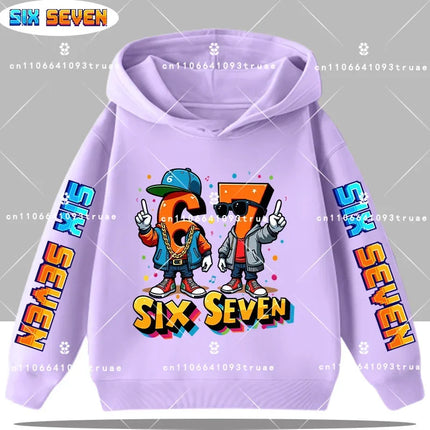 Autumn Children's Comfortable Hoodies 67 Six Seven Digit Print Kid Cute Fleece Sweatshirt Boys Girls Casual Fashion Sport Hooded