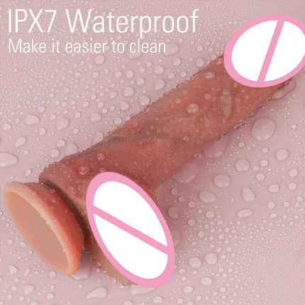 Realistic Soft Silicone Heating Telescopic Vibrator Dildo Masturbation Suction Cup Anal Plug Vaginal Massager Sex Toys for Women