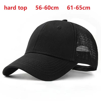 Baseball Hats for Big Head Plus Size Men Women Mesh Outdoors Sport Caps Dad Oversize Trucker Cap 56-60cm 60-65cm
