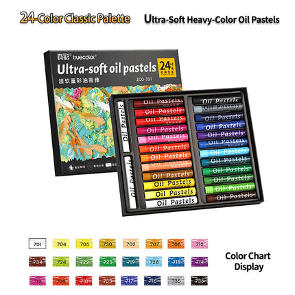 Truecolor 24/36/48 Soft Oil Pastels Set Macaron Morandi Classic Colors Heavy Body Blendable Art Crayons Gift Box for Drawing