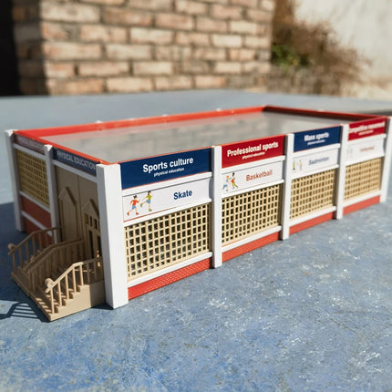 1/87 Ho scale Gym Model Building Kit need adhesive Architecture Landscape House Gymnasium Stadium Decora Train Railway Layout