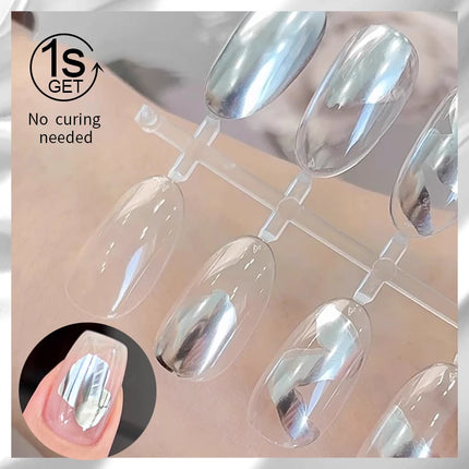 BORN PRETTY 7ml Silver Metal Effect Watercolor Nail Polish Clear Blossoming Effect Natural Air Dry Manicure Nail Art Varnish