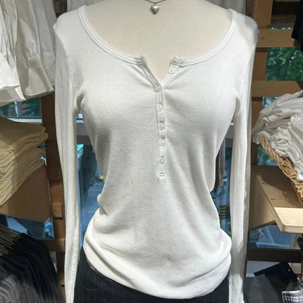 Pink Striped Slim Long Sleeve Tees Women Spring Casual Cotton O-neck Tshirt New Tops Clothes Sweet Cute  Vintage T-shirts Y2K