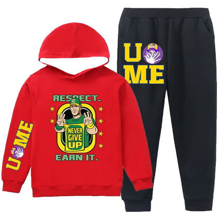 John Cena Double Sided Printing Hoodie Set  Spring Autumn Men  Long Sleeve Coats Suit Boys Uc Me Sweatshirt