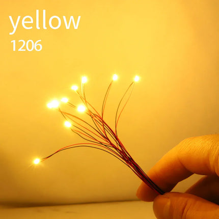 20PCS Wired Chip Led SMD 3V Led Lamp For Models Train Pre-soldered Micro Litz
