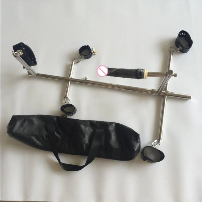 Stainless Steel Restraints Kneeling Frame Adult Games Dog Training BDSM Handcuffs Collar Sex Toy Tool For Women Gay
