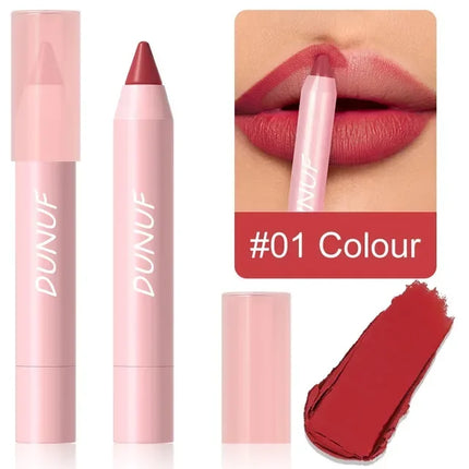 18 Color Matte Lipstick Pen Waterproof Lasting Nude Brown Lip Liner Pencil Red Lip Contour Tint Lip Contouring Cosmetic Makeup