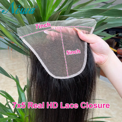 Newa Hair 7x5/5x5 HD Lace Closure Skinlike Real HD Lace Frontal 13x4/13x6 Human Hair HD Lace Closure Pre Plucked Brazilian Hair