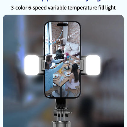 Foldable Selfie Stick Doule LED Fill Light with Wireless Bluetooth Remote Desktop Tripod Stand For iOS Android Smartphone Holder