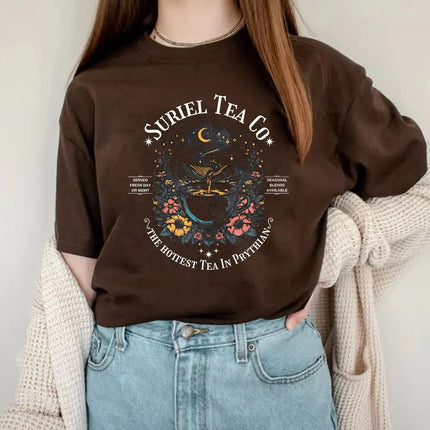 Suriel Tea Co Shirt ACOTAR Suriel Tea T-Shirt Velaris Sarah J Maas Tees A Court of Thorns and Roses SJM Merch Book Lover Gift