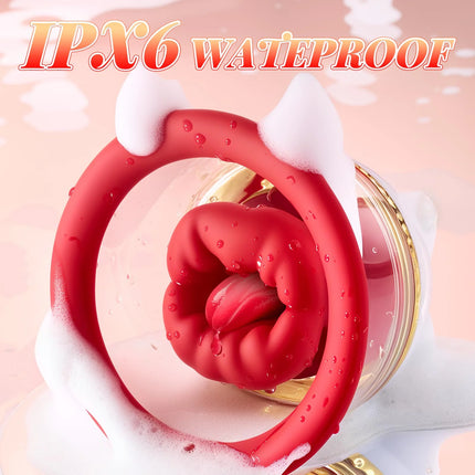 Breast Massage Vibrator with Suction Head Tongue Clitoris Stimulator AV Breast Corrector Female Self Pleasure Toy