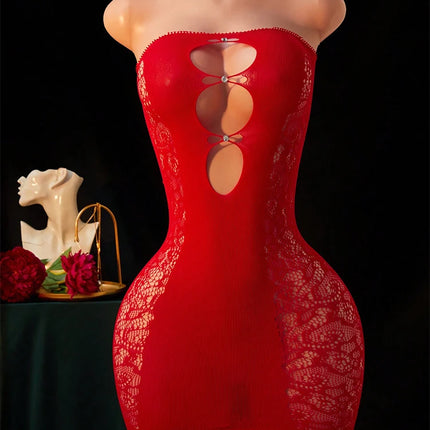 Women Sexy lingerie Fishnet Mini Dress Lingerie Bodycon Rave Dresses Exotic Dancer Outfits Going Out Daily Club Wear Sleepwear T